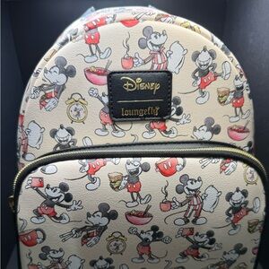 Loungefly Disney Mickey Mouse Foodie Poses Mini Backpack NWT